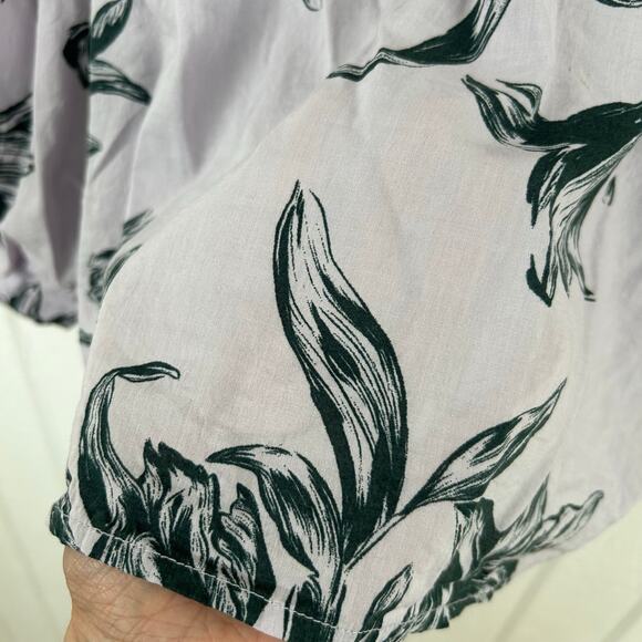 A New Day Target Long Sleeve Floral Blouse Top Purple Peasant Boho Size XXL - Picture 3 of 6